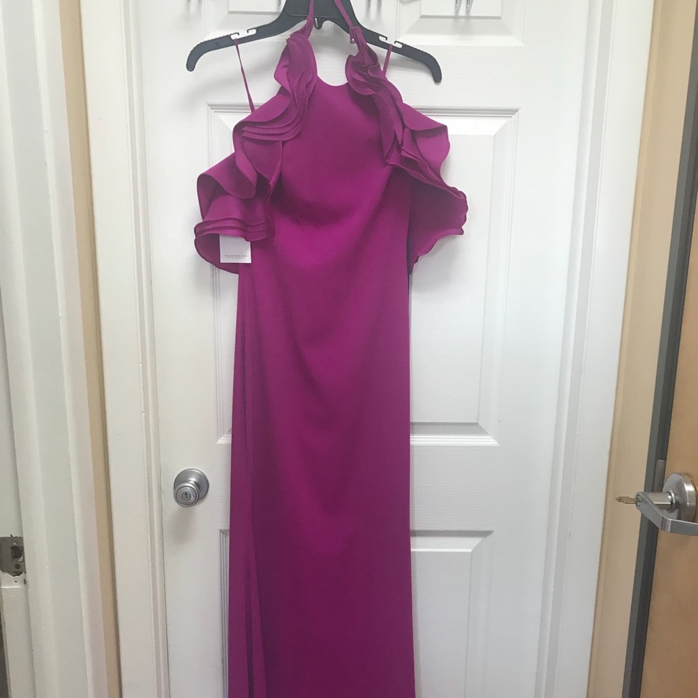 Badgley Mischa silk organza halter dress